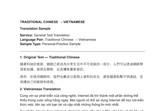 translate traditional chinese to vietnamese